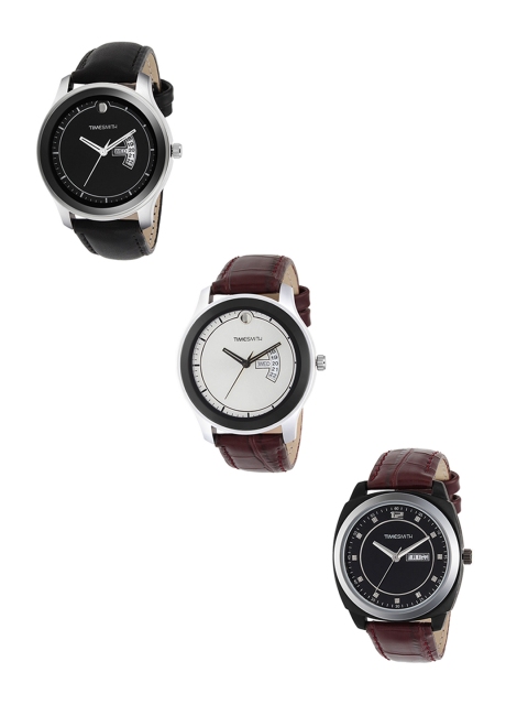 

TIMESMITH Men Set of 3 Analogue Watches, Multi