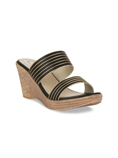 

Bruno Manetti Women Black Striped Heels