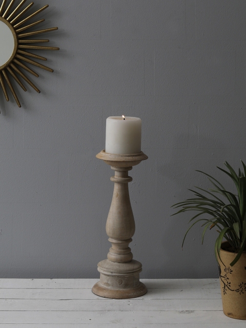 

HOME DECOR INDIA Beige Pillar Candle Holder