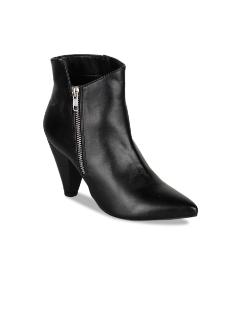 

Bruno Manetti Women Black Solid Heeled Boots