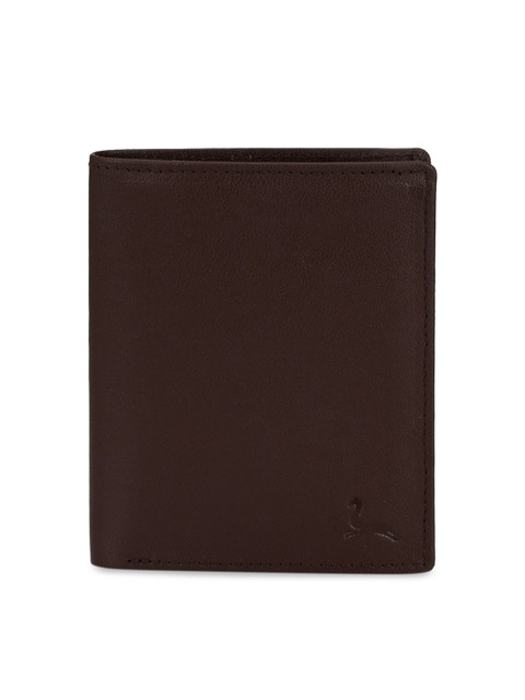 

Pacific Gold Men Brown Solid Two Fold Leather Wallet