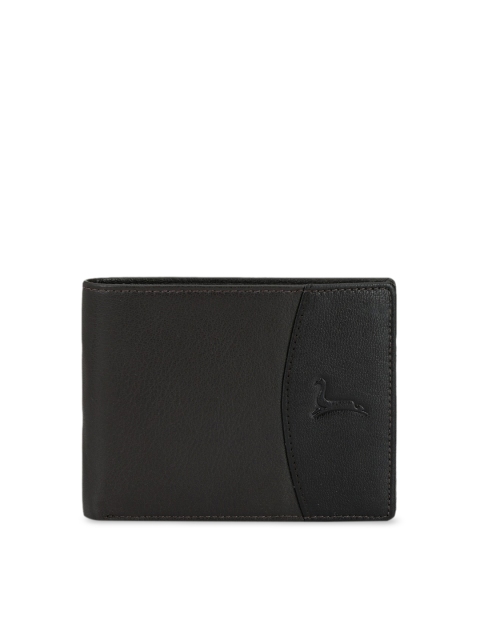 

Pacific Gold Men Brown Solid Two Fold Leather Wallet