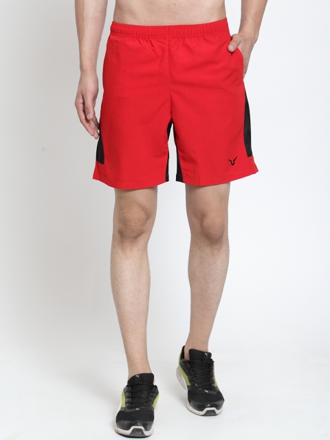

Invincible Men Red Solid Regular Fit Sports Shorts