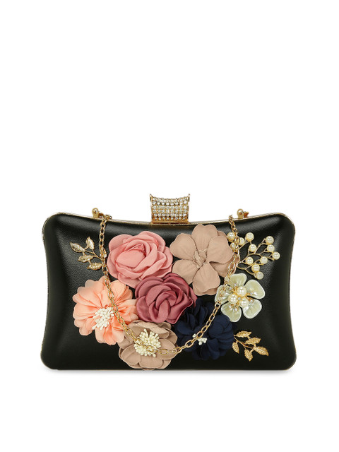 

KLEIO Women Black Embellished Clutch