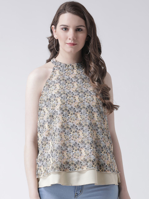 

Leo Sansini Women Beige Printed A-Line Top
