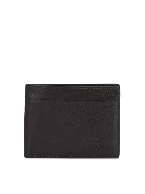 

Pacific Gold Men Brown Solid Two Fold Leather Wallet