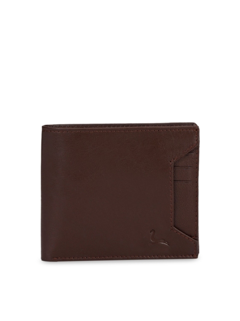 

Pacific Gold Men Brown Solid Two Fold Leather Wallet