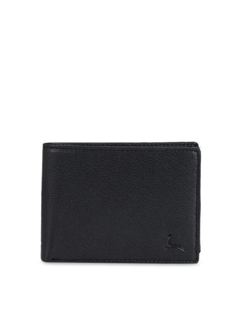 

Pacific Gold Men Navy Blue Solid Two Fold Genuine Leather Wallet