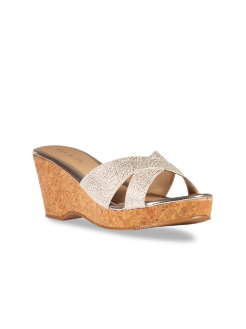 

HEATWAVE Women Silver-Toned Solid Mules