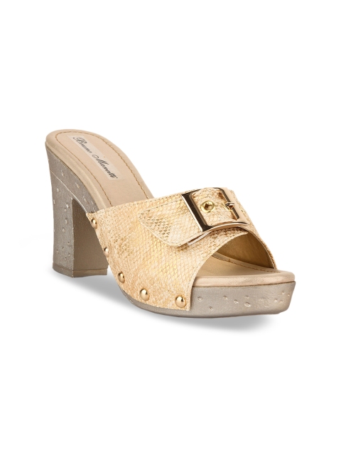 

Bruno Manetti Women Beige Printed Heels