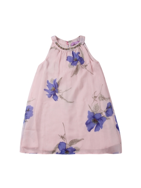 

One Friday Girls Cream-Coloured Printed A-Line Dress