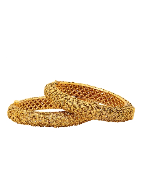 

Adwitiya Collection Set of 2 24KT Gold-Plated Bangles