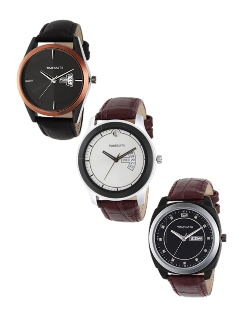 

TIMESMITH Men Set of 3 Analogue Watches, Multi