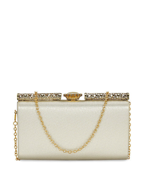 

KLEIO Women White Textured Clutch
