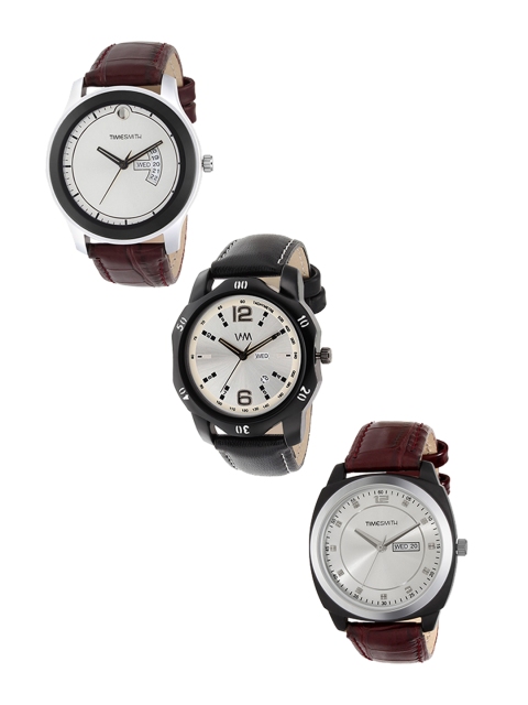 

TIMESMITH Men Set of 3 Analogue Watches TSC-002-003-008, White