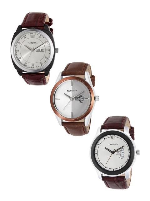 

TIMESMITH Men Set of 3 Analogue Watches TSC-002-003-015, White