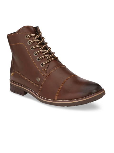 

El Paso Men Brown Solid High-Top Flat Boots