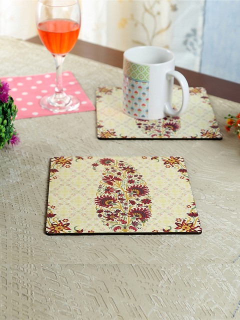 

Reinvention Factory Set of 4 Wooden Coasters, Cream