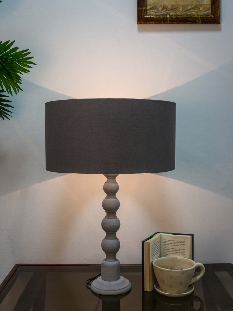 

Grated Ginger Grey Solid Handcrafted Table Lamp with Shade