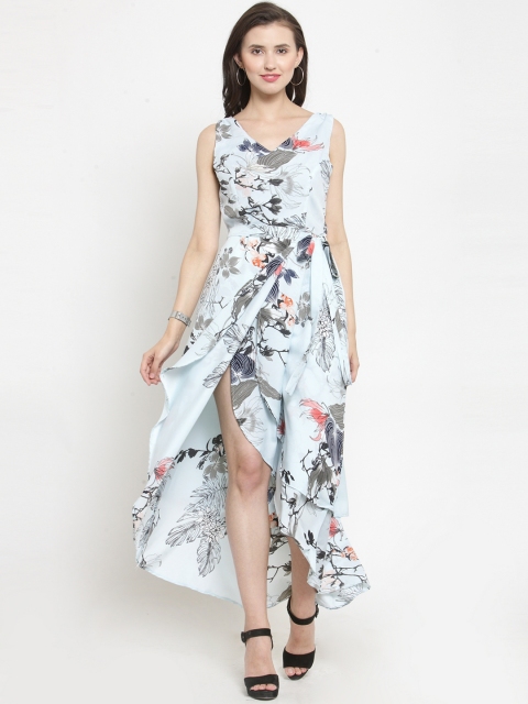 

Just Wow Women Blue Printed Fit and Flare Dress