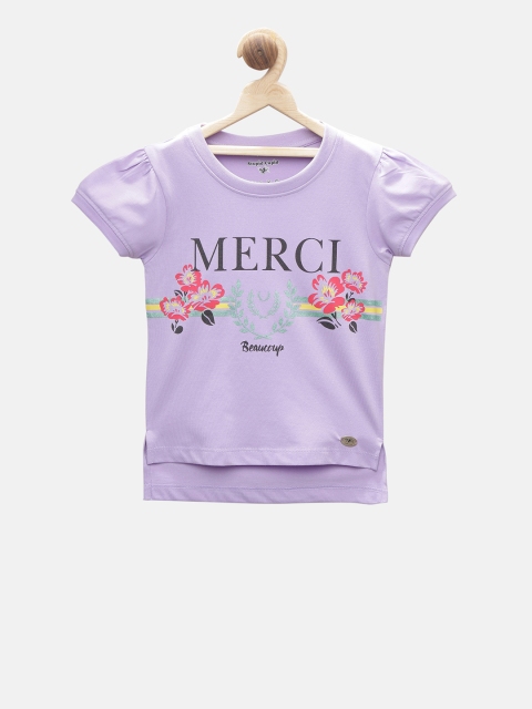

Stupid Cupid Girls Lavender Printed Top