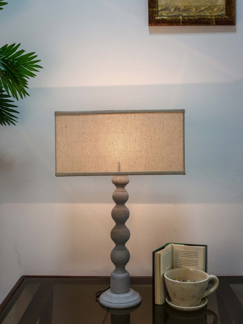 

Grated Ginger Grey Solid Handcrafted Table Lamp with Shade