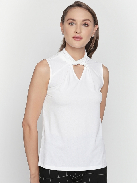 

Annabelle by Pantaloons Women White Solid Top