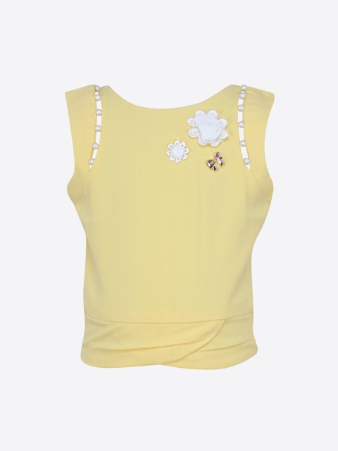 

CUTECUMBER Girls Yellow Solid Top
