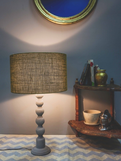 

Grated Ginger Grey Solid Handcrafted Table Lamp