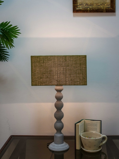 

Grated Ginger Grey & Green Solid Handcrafted Table Lamp with Shade