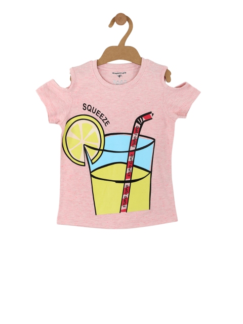 

Stupid Cupid Girls Pink Printed Top