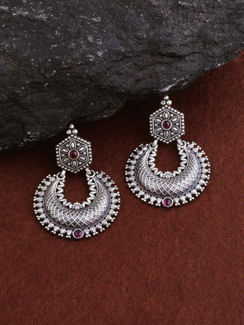 

Voylla Silver-Toned Circular Chandbalis