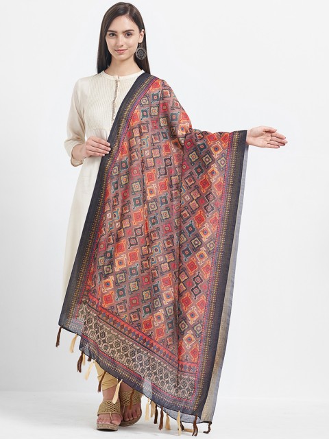 

Faserz Brown Printed Dupatta
