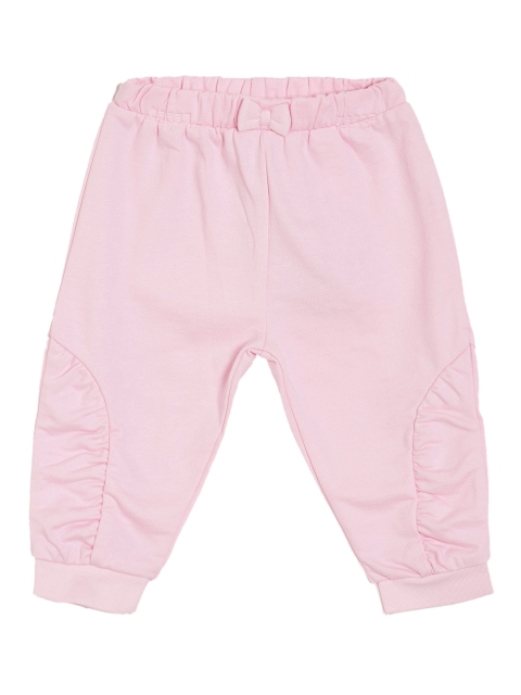 

MINI KLUB Girls Pink Solid Slim-Fit Joggers