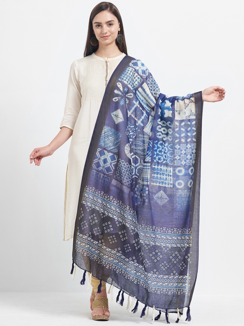

Faserz Blue Printed Dupatta
