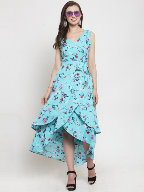 

Just Wow Women Blue Printed Fit and Flare Dress