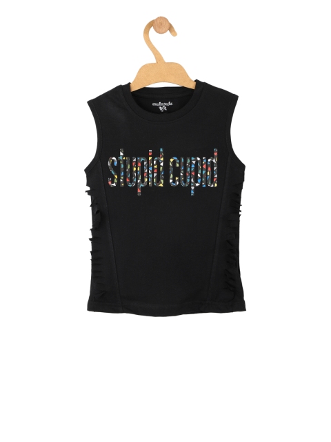 

Stupid Cupid Girls Black Printed Top