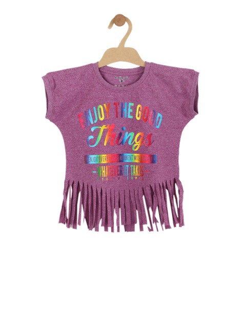 

Stupid Cupid Girls Mauve Printed Top