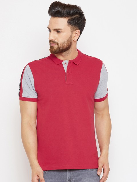 

Canary London Men Red Solid Polo Collar T-shirt