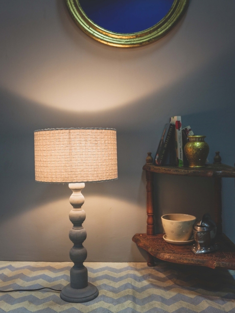 

Grated Ginger Grey & Beige Solid Handcrafted Table Lamp