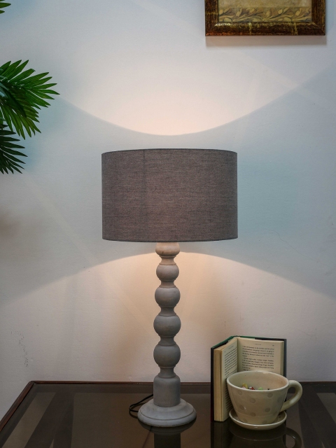 

Grated Ginger Grey Solid Handcrafted Table Lamp with Shade