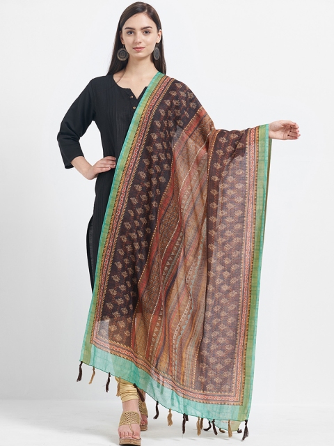 

Faserz Brown Printed Dupatta