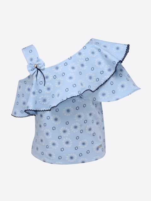 

CUTECUMBER Girls Blue Printed Top