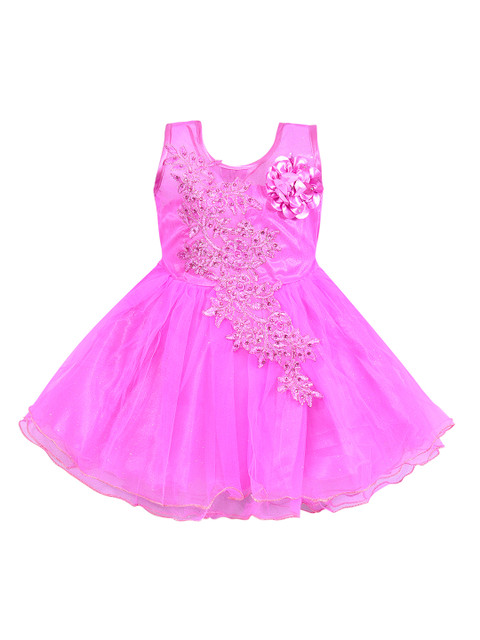 

Wish Karo Girls Purple Embellished Fit and Flare Dress