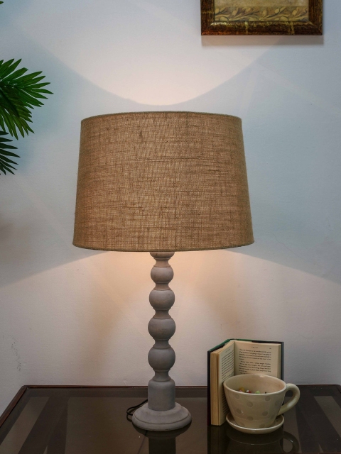 

Grated Ginger Grey & Brown Solid Handcrafted Table Lamp with Shade