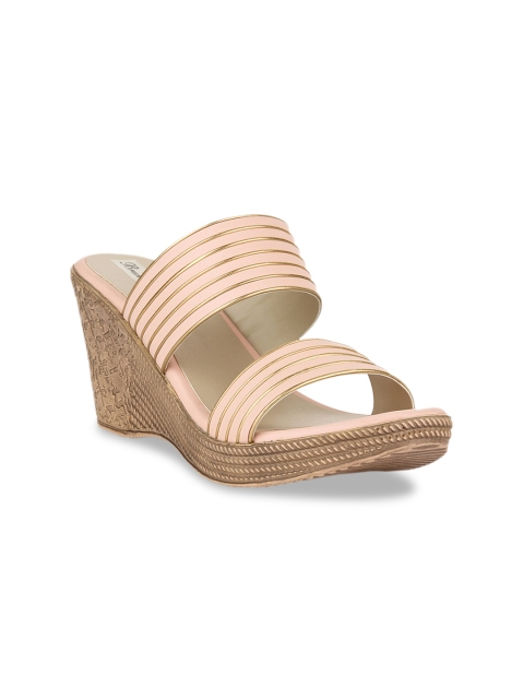 

Bruno Manetti Women Pink Striped Heels