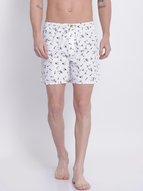 

Urban Dog Men White Printed Boxers UDBX104-EO