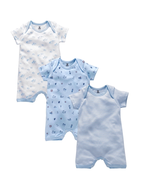 

I Bears Kids Pack of 3 Blue & White Bodysuits