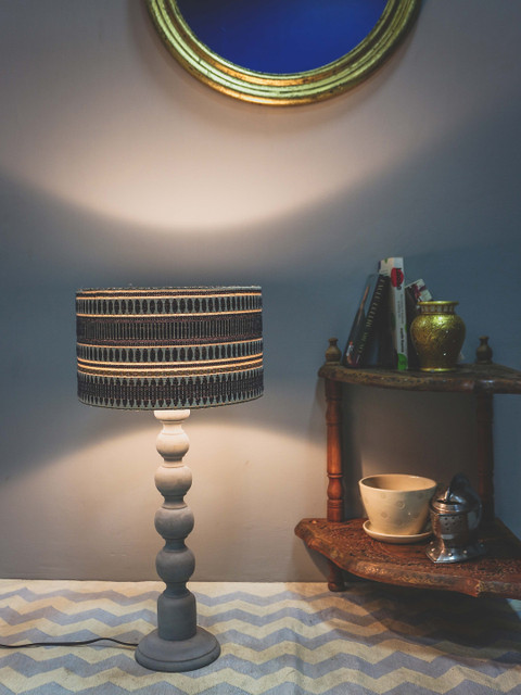 

Grated Ginger Grey Printed Handcrafted Table Lamp
