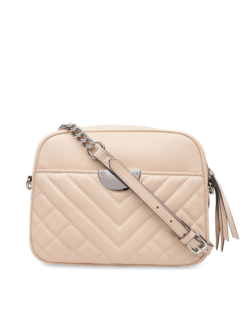 

ALDO Cream-Coloured Self Design Sling Bag
